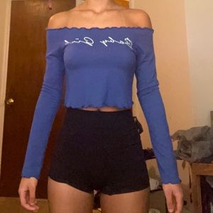 Baby girl printed off the shoulder crop top